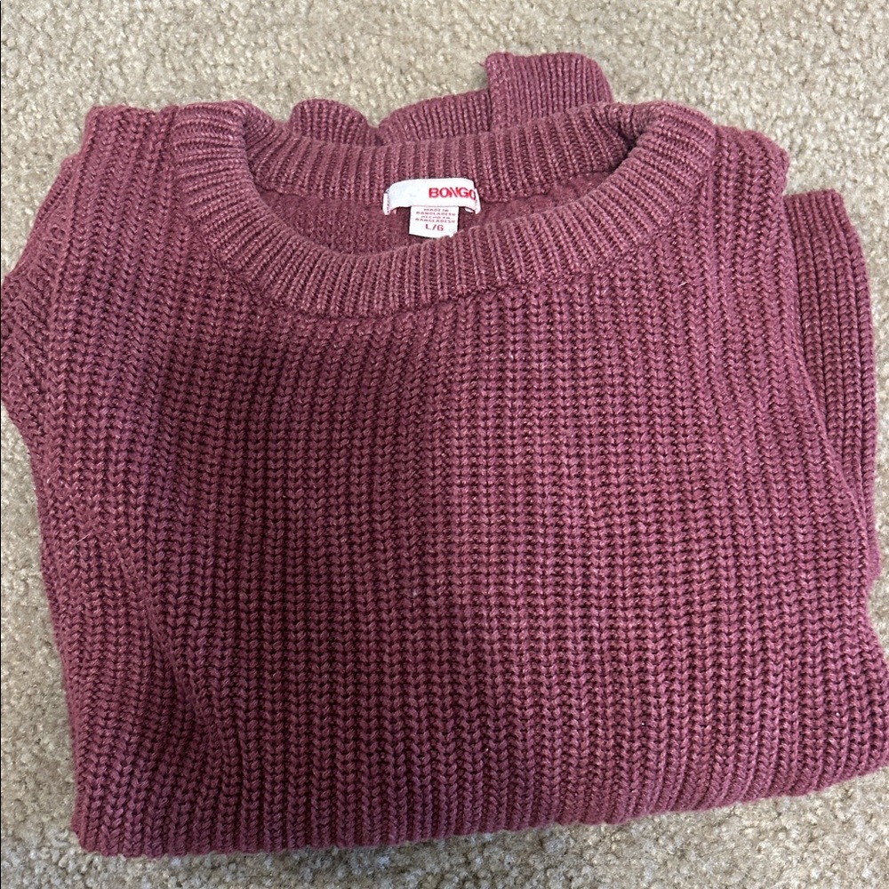 BONGO Burgundy Knit Pullover